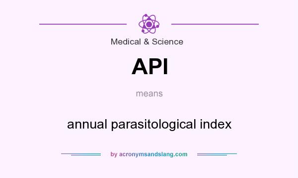 What does API mean? It stands for annual parasitological index