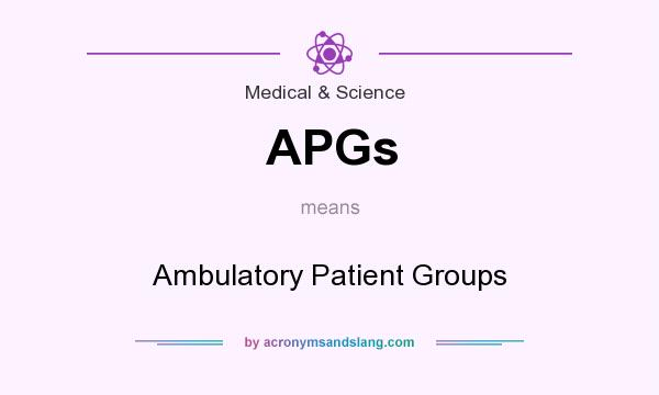 What does APGs mean? It stands for Ambulatory Patient Groups
