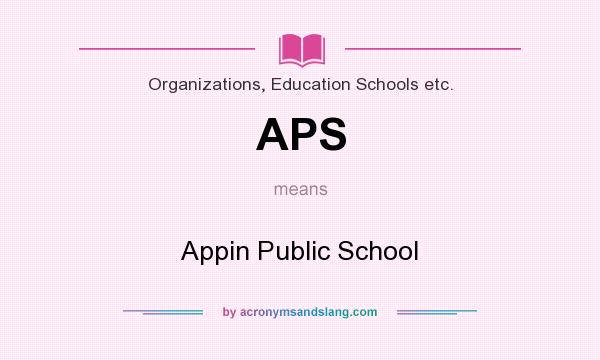 What does APS mean? It stands for Appin Public School