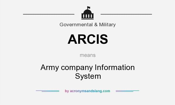 What does ARCIS mean? It stands for Army company Information System