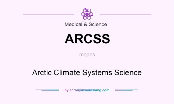 What does ARCSS mean? It stands for Arctic Climate Systems Science