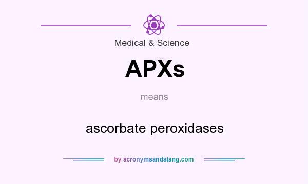 What does APXs mean? It stands for ascorbate peroxidases