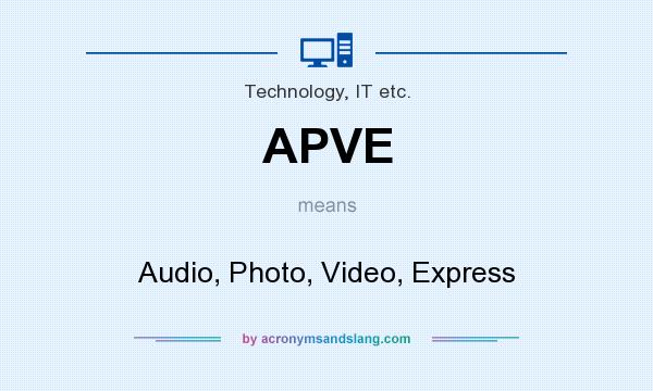 What does APVE mean? It stands for Audio, Photo, Video, Express