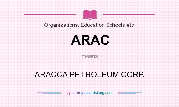 What does ARAC mean? It stands for ARACCA PETROLEUM CORP.