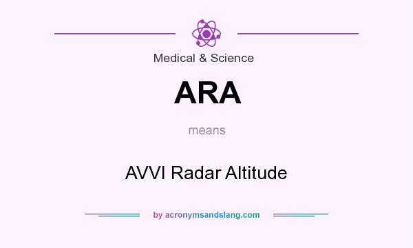 What does ARA mean? It stands for AVVI Radar Altitude
