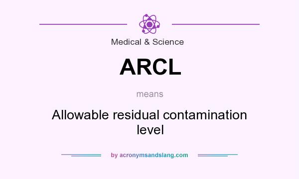 What does ARCL mean? It stands for Allowable residual contamination level