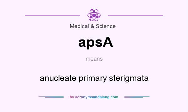 What does apsA mean? It stands for anucleate primary sterigmata