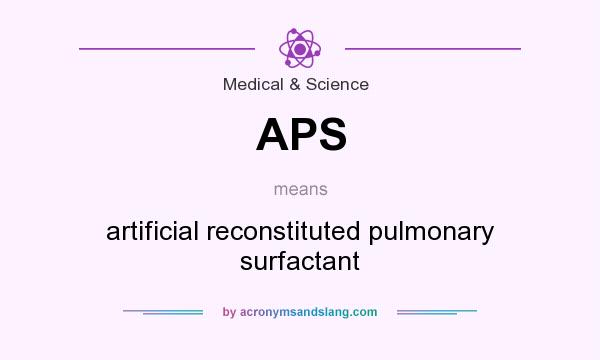 What does APS mean? It stands for artificial reconstituted pulmonary surfactant