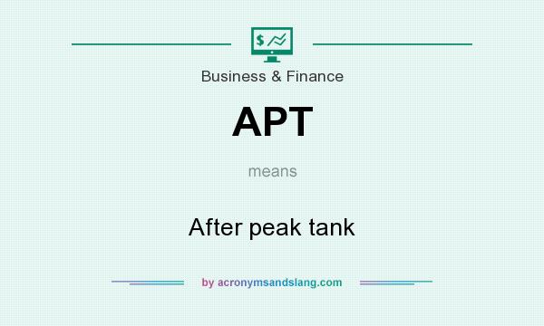 What does APT mean? It stands for After peak tank