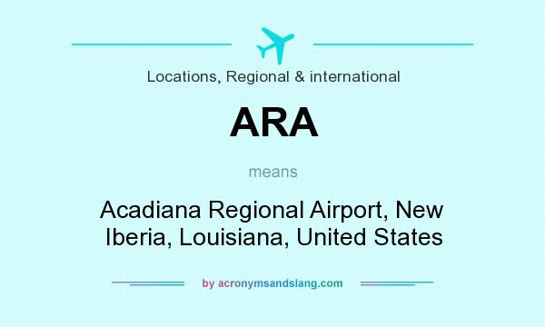 What does ARA mean? It stands for Acadiana Regional Airport, New Iberia, Louisiana, United States