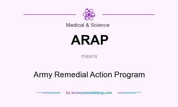 What does ARAP mean? It stands for Army Remedial Action Program
