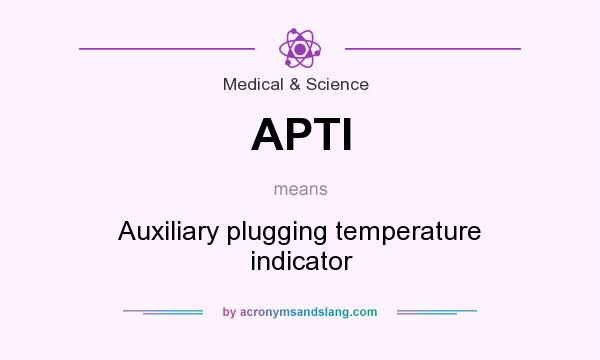 What does APTI mean? It stands for Auxiliary plugging temperature indicator