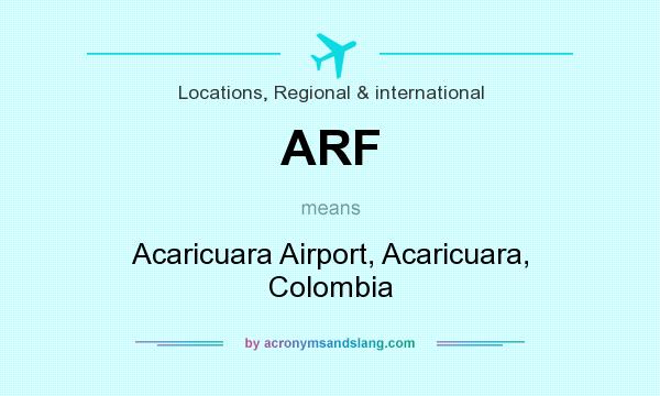 What does ARF mean? It stands for Acaricuara Airport, Acaricuara, Colombia