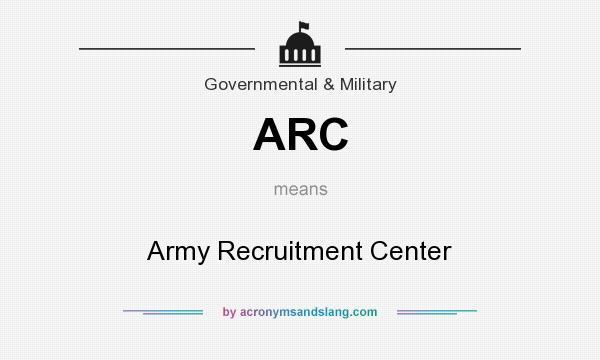 What does ARC mean? It stands for Army Recruitment Center