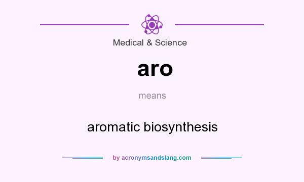 What does aro mean? It stands for aromatic biosynthesis