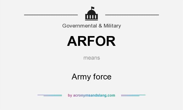 What does ARFOR mean? It stands for Army force