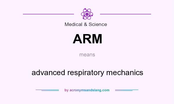 What does ARM mean? It stands for advanced respiratory mechanics