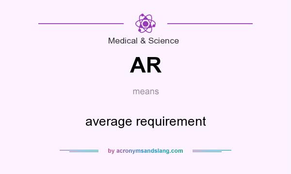 What does AR mean? It stands for average requirement