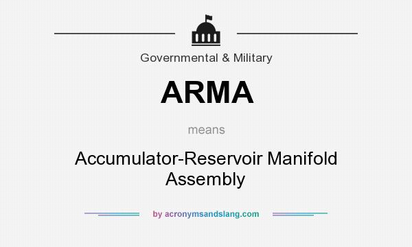 What does ARMA mean? It stands for Accumulator-Reservoir Manifold Assembly
