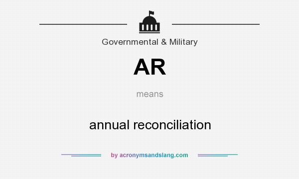 What does AR mean? It stands for annual reconciliation