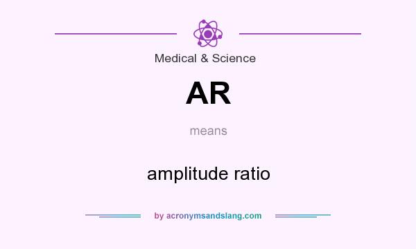 What does AR mean? It stands for amplitude ratio