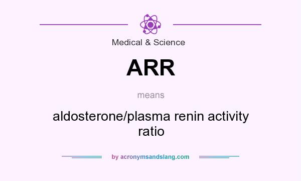 What does ARR mean? It stands for aldosterone/plasma renin activity ratio