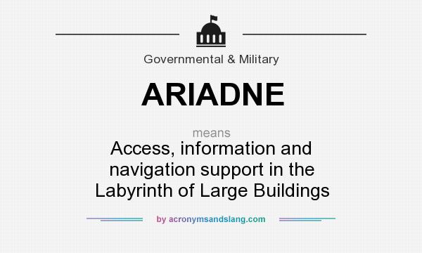 What does ARIADNE mean? It stands for Access, information and navigation support in the Labyrinth of Large Buildings