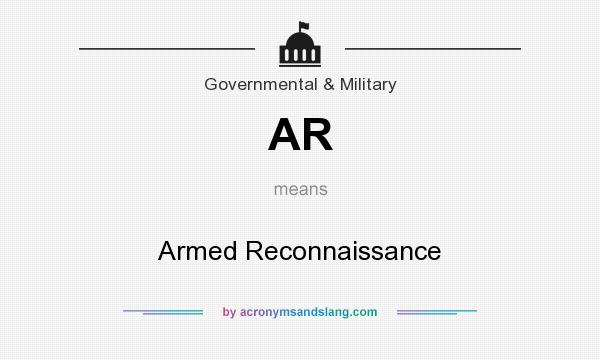 What does AR mean? It stands for Armed Reconnaissance