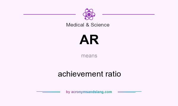 What does AR mean? It stands for achievement ratio