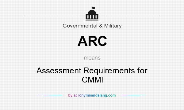 What does ARC mean? It stands for Assessment Requirements for CMMI
