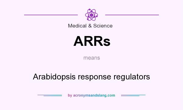 What does ARRs mean? It stands for Arabidopsis response regulators