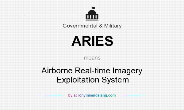 What does ARIES mean? It stands for Airborne Real-time Imagery Exploitation System