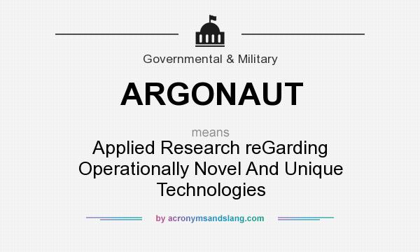 What does ARGONAUT mean? It stands for Applied Research reGarding Operationally Novel And Unique Technologies