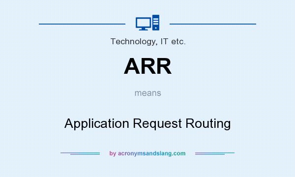 What does ARR mean? It stands for Application Request Routing