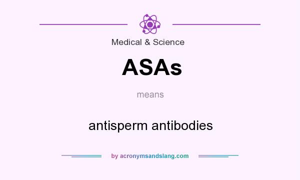 What does ASAs mean? It stands for antisperm antibodies
