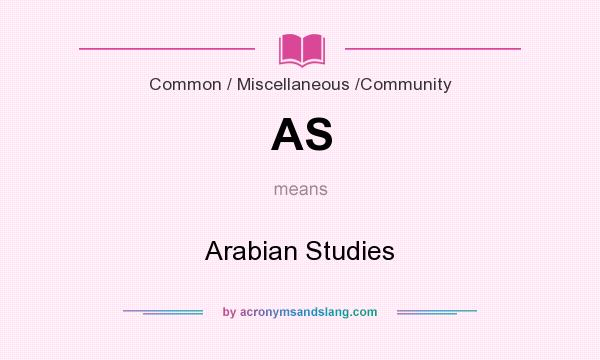 What does AS mean? It stands for Arabian Studies