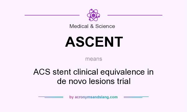 What does ASCENT mean? It stands for ACS stent clinical equivalence in de novo lesions trial