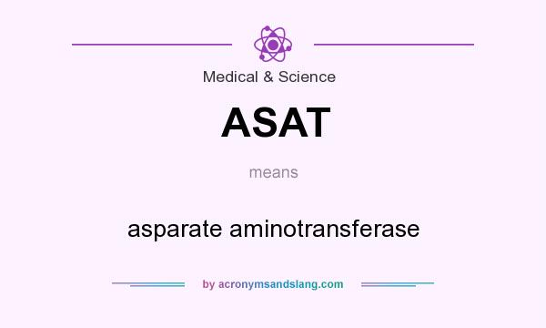 What does ASAT mean? It stands for asparate aminotransferase