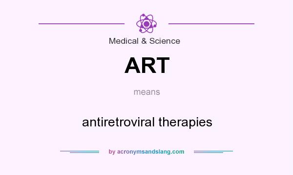 What does ART mean? It stands for antiretroviral therapies