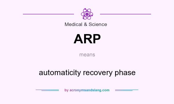 What does ARP mean? It stands for automaticity recovery phase