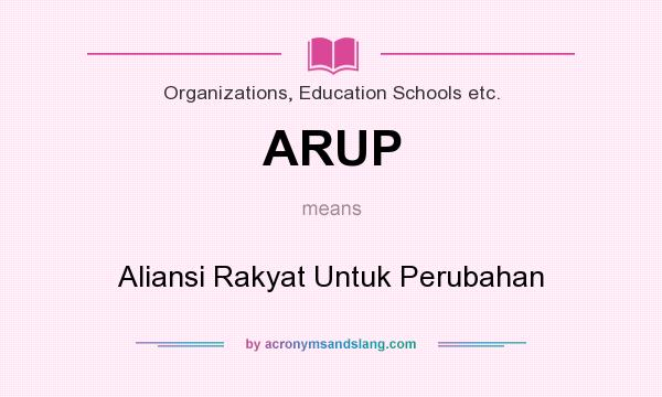 What does ARUP mean? It stands for Aliansi Rakyat Untuk Perubahan
