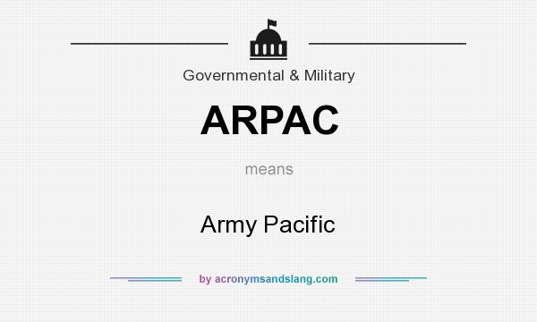 What does ARPAC mean? It stands for Army Pacific