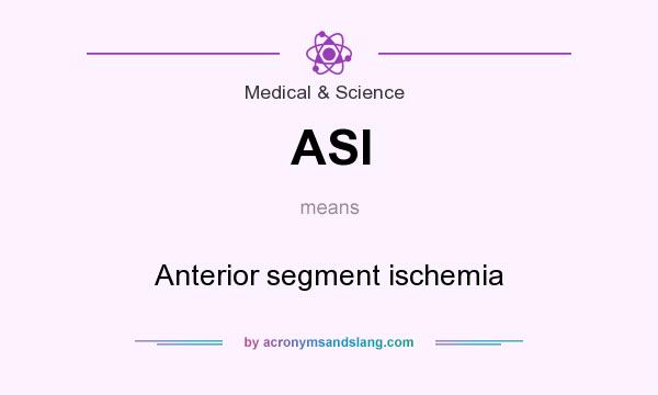 What does ASI mean? It stands for Anterior segment ischemia