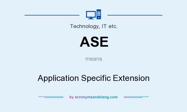 What does ASE mean? It stands for Application Specific Extension