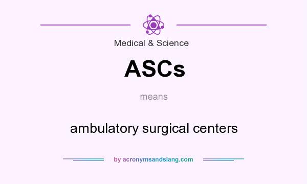 What does ASCs mean? It stands for ambulatory surgical centers