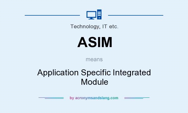 What does ASIM mean? It stands for Application Specific Integrated Module