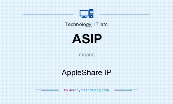 What does ASIP mean? It stands for AppleShare IP