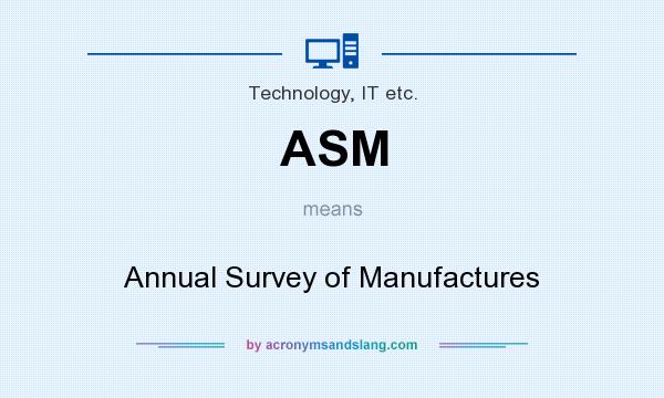 What does ASM mean? It stands for Annual Survey of Manufactures