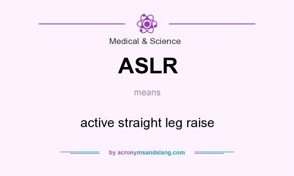 What does ASLR mean? It stands for active straight leg raise