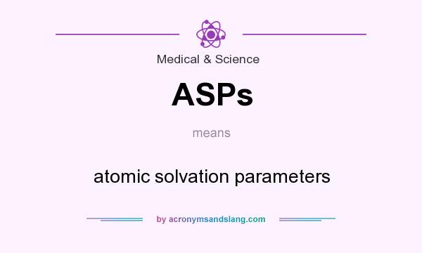 What does ASPs mean? It stands for atomic solvation parameters